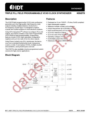 ICS275PGI datasheet  